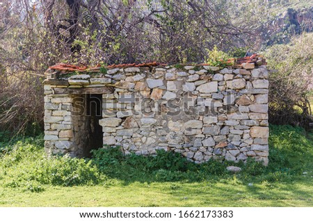 Old abandoned traditional stone house in Datca, Mugla, Turkey