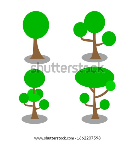 Tree flat vector design for clip arts or yor design element
