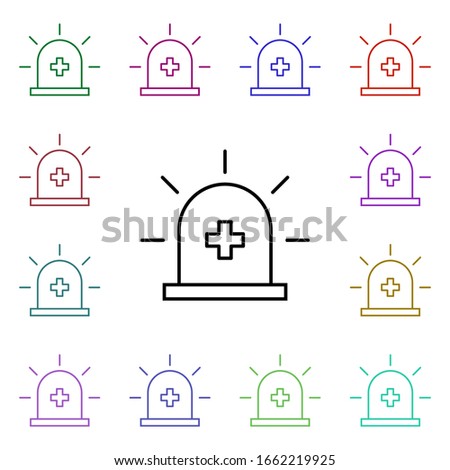 Siren multi color style icon. Simple thin line, outline illustration of medical icons for ui and ux, website or mobile application