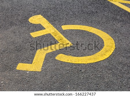 Disabled sign on a road