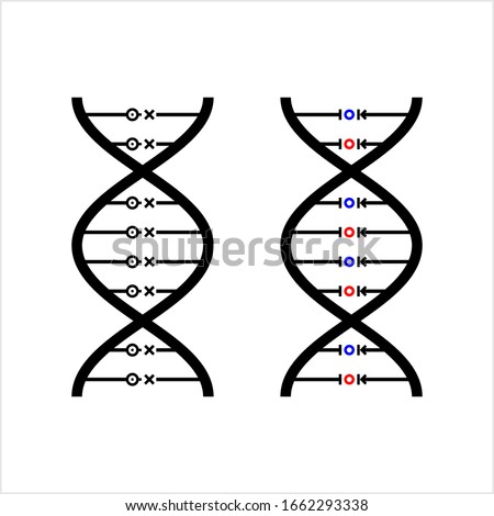 Dna Icon, Deoxyribonucleic Acid, Icn Vector Art Illustration