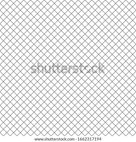 Diagonal black and white simple check, square, plaid seamless geometric background, texture. Straight even crossing stripes, narrow streaks, bars, thin lines. Lattice, grating, fence geometric pattern