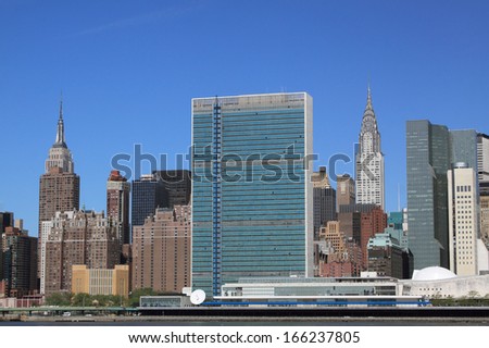 Midtown Manhattan Skyline on a Clear Blue Day, New York City