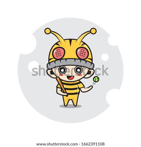 Bee mascot characters cute illustration activity 