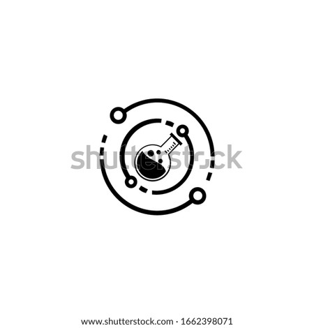 Science lab logo template. research, laboratory, flask, tube, Icon Template isolated on white.