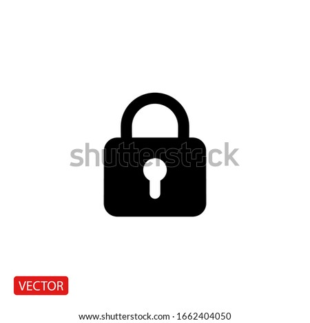 Padlock icon. Protection symbol. Vector illustration.