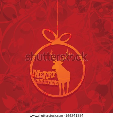 vector merry christmas decorative red floral background. xmas or happy new year card