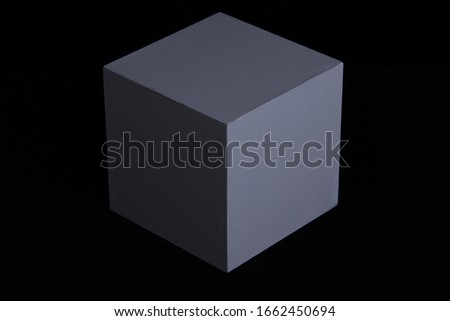 simple cube on solid black background