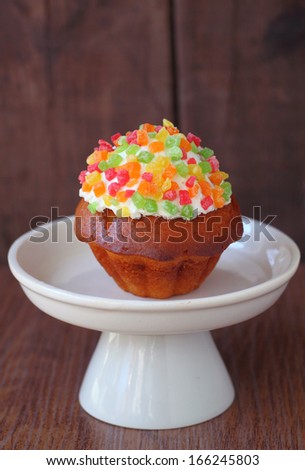 brightly decorated cupcake