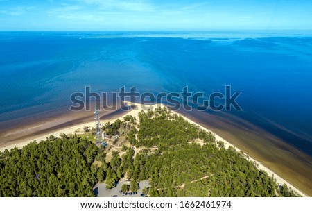 Kolka cape from aerial perspective (drone photo) - beautiful green nature landscape of Europe
