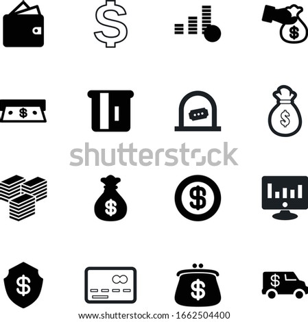 cash vector icon set such as: graph, report, cinema, analytics, image, machine, security, van, technology, start, receivable, paper, monitoring, equipment, presentation, film, encashment, american