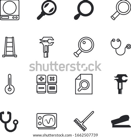 instrument vector icon set such as: art, scientific, autumn, yard, oscillation, mobile, kilogram, weigh, weight, folding, economy, water, staple, heat, dial, signal, puncher, raking, wave, stationery