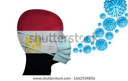 Egypt healthcare. Person with protective face mask. 3D Render