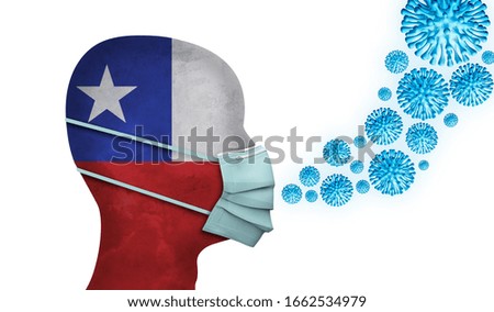 Chile healthcare. Person with protective face mask. 3D Render