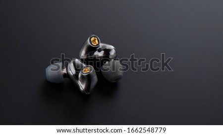 Audiophile in-ear earphone. high quality sound. professional sound.