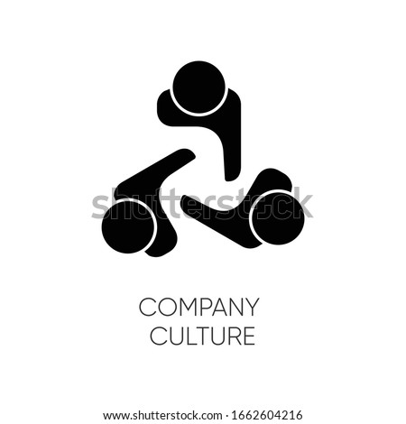 Company culture black glyph icon. Internal corporate ideology, professional business ethics silhouette symbol on white space. Staff togetherness, personnel communication. Vector isolated illustration Royalty-Free Stock Photo #1662604216