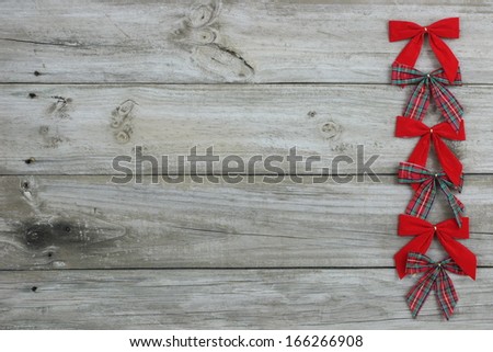 Red bows border blank wood sign