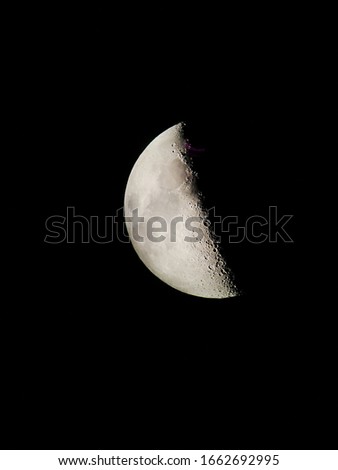 View of the Moon through a telescope