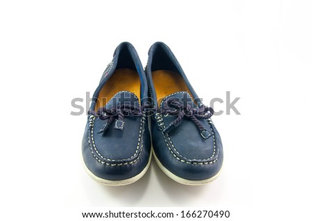 blue summer shoes on a white background