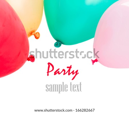 multicolored party baloons isolated on white background