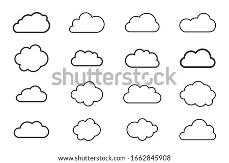 clouds lines collection. icons Vector illustration