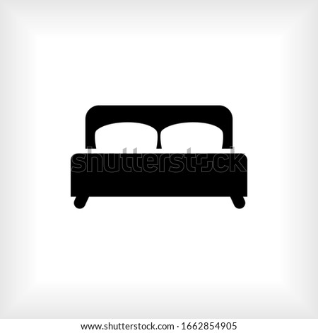 Bed Icon. Furniture Symbol. Interior Element Illustration. Logo Component - Vector.