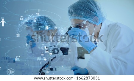 Science technology concept. Scientific examination. Scientists. Royalty-Free Stock Photo #1662873031