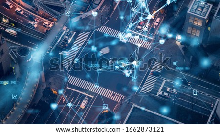 Transportation and technology concept. ITS (Intelligent Transport Systems). Mobility as a service. Royalty-Free Stock Photo #1662873121