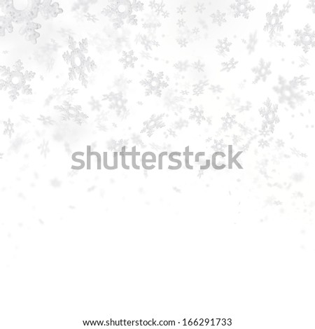 Abstract background with flying snowflakes