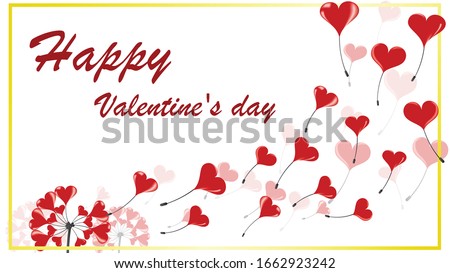 Happy Valentines Day greeting card, banner, background. Design with Valentines hearts