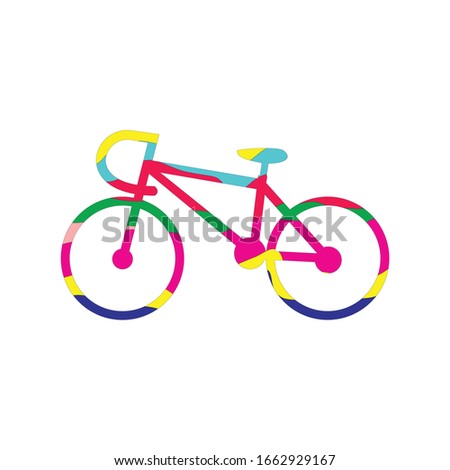 Colorful bicycle vector isolated on white. bike icon illustration