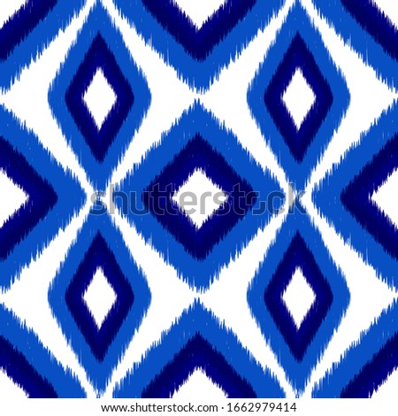 Textile Geometric Traditional Seamless Texture. Indian Fashion Seamless Pattern. Vintage Texture with Rhombus. Batik, Embroidery Print Design Background.