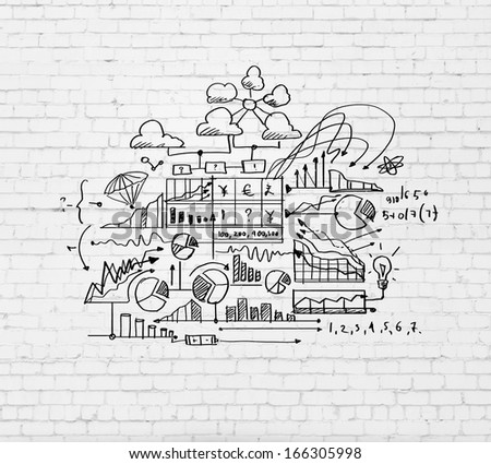 Business ideas sketch image on white background