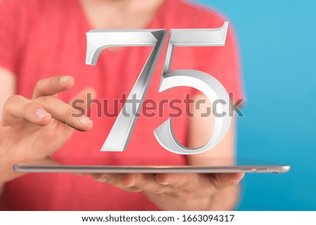 75 Anniversary 3d numbers. template for Celebrating 75 anniversary event party
