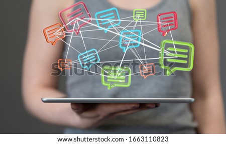 speech bubbles. People Chatting. Vector illustration of a communication concept, relating to feedback