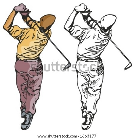 Golf player. Vector illustration