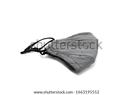 Cloth face mask to prevent dust and germs on white background