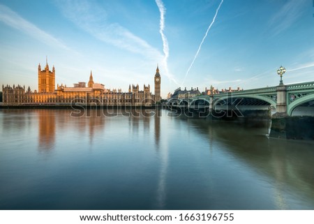London skyline with Palace of Westminster and Big Ben
