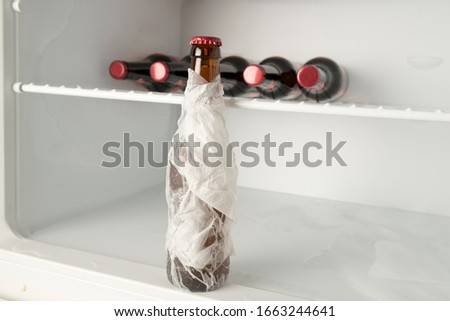 Lifehacks - Chill a beverage quickly in the freezer with wet paper towels.  