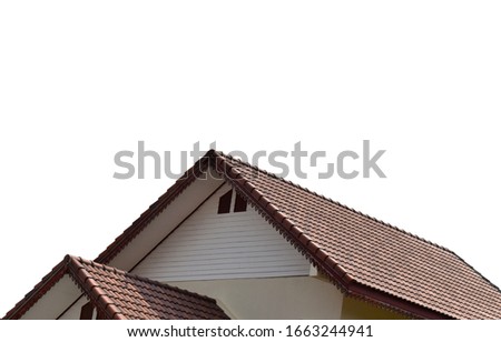 tile roof, isolated on a white background. Clipping path