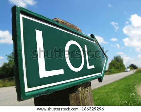 LOL signpost along a rural road