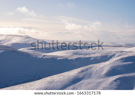 Snow in Pentland Hills, Edinburgh, Scotland