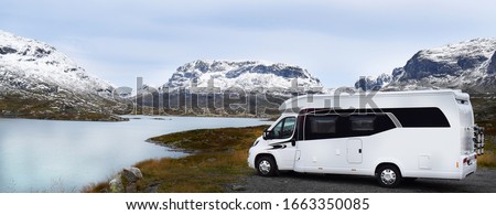 RV in Norway and a great view Royalty-Free Stock Photo #1663350085