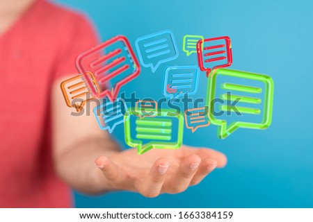 speech bubbles. People Chatting. Vector illustration of a communication concept, relating to feedback