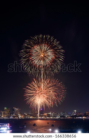 International fireworks festival has many fireworks spots in the city at night.