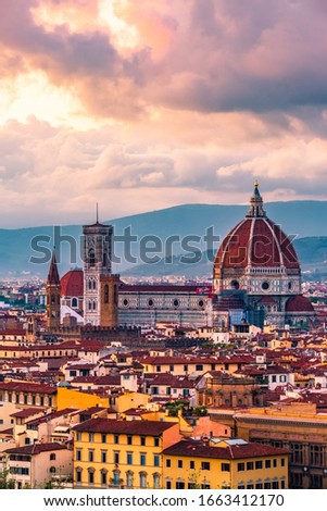 Sunset in Florence in Italy  Royalty-Free Stock Photo #1663412170