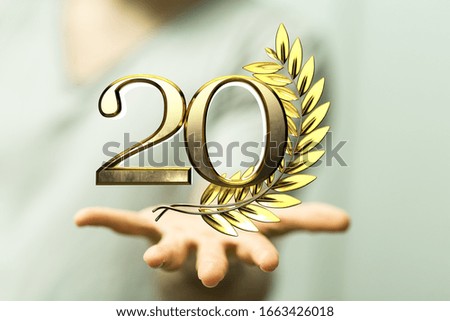 20 years anniversary celebration logotype with elegant celebration
