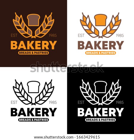 Bakery logo template with modern design.