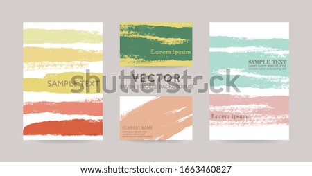 vector strokes background card set