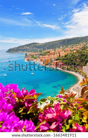 Beautiful beach in french riviera, France Royalty-Free Stock Photo #1663481911